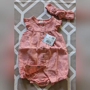 Little Me bubble suit with matching bow